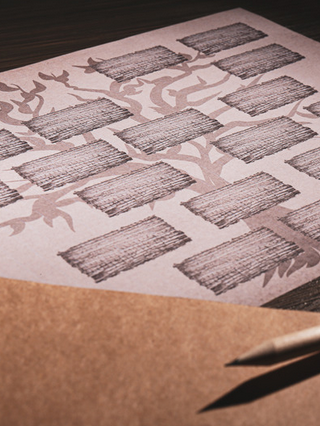 Arbre généalogique vierge tracé sur papier, symbolisant la recherche d’ancêtres et l’héritage familial